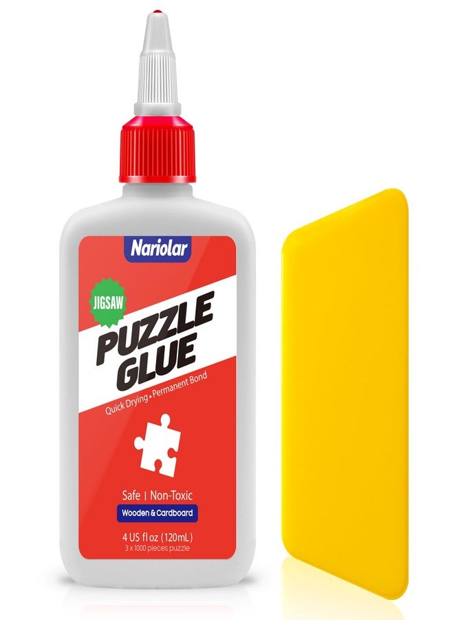Nariolar Wooden Jigsaw Puzzle Glue with Applicator - Ideal for 1000/1500/3000 Piece Cardboard and Wooden Puzzles, 4 fl oz (120mL) - Image 1